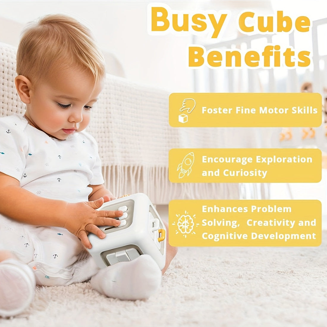 6-Sided Busy Cube for Kids